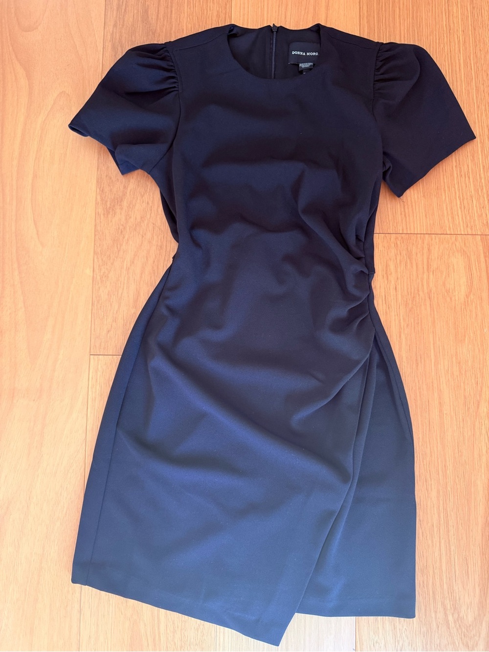 Donna Morgan Black Mini Dress with Puff Sleeves